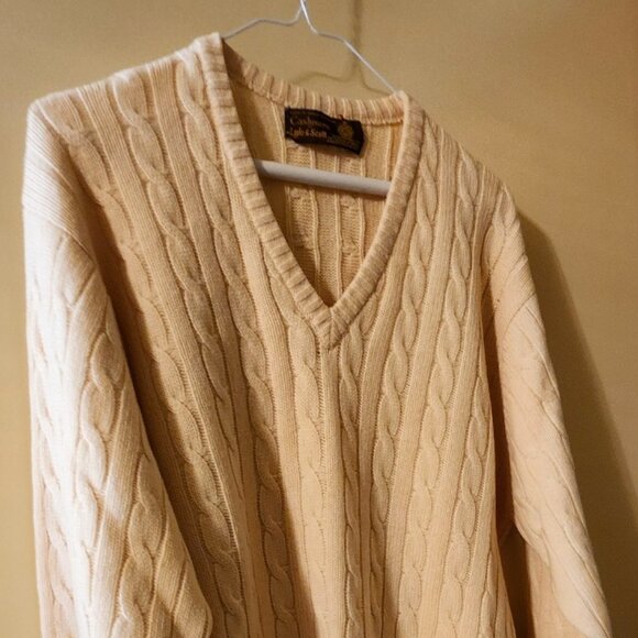 Lyle & Scott Sweaters - Lyle and Scott Irish Cashmere Sweater Ecru